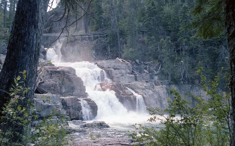 Remote waterfall on the south end of Buttle Lake, Vancouver Island, BC