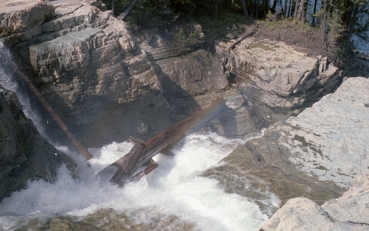 Remote waterfall on the south end of Buttle Lake, Vancouver Island, BC