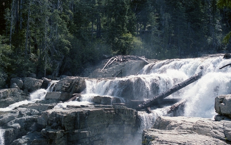 Remote waterfall on the south end of Buttle Lake, Vancouver Island, BC